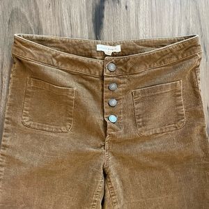Brown Honey Punch corduroy flair pants